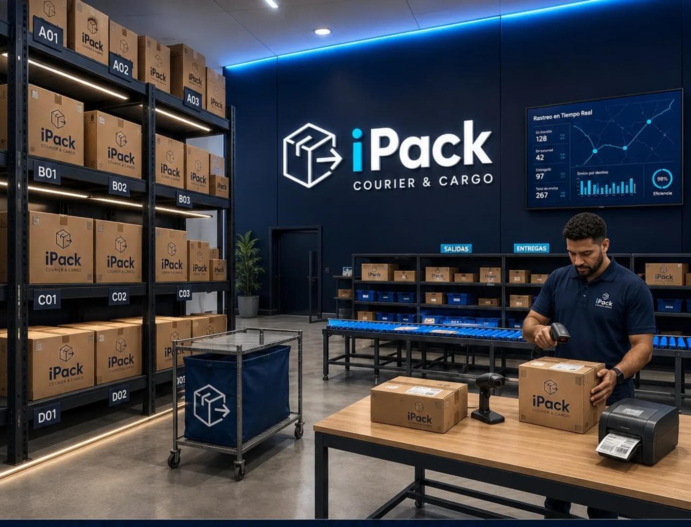 Área de almacén y operación iPack